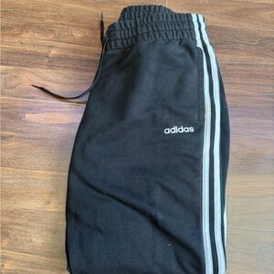 Adidas Black Sweatpants with white Stripes